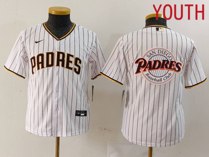 Youth San Diego Padres Blank White stripe Game 2024 Nike MLB Jersey style 5->new york giants->NFL Jersey